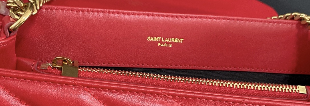 Y51 LOULOU MEDIUM IN QUILTED LEATHER RED 12.5 X 8.6 X 3.5 INCHES
