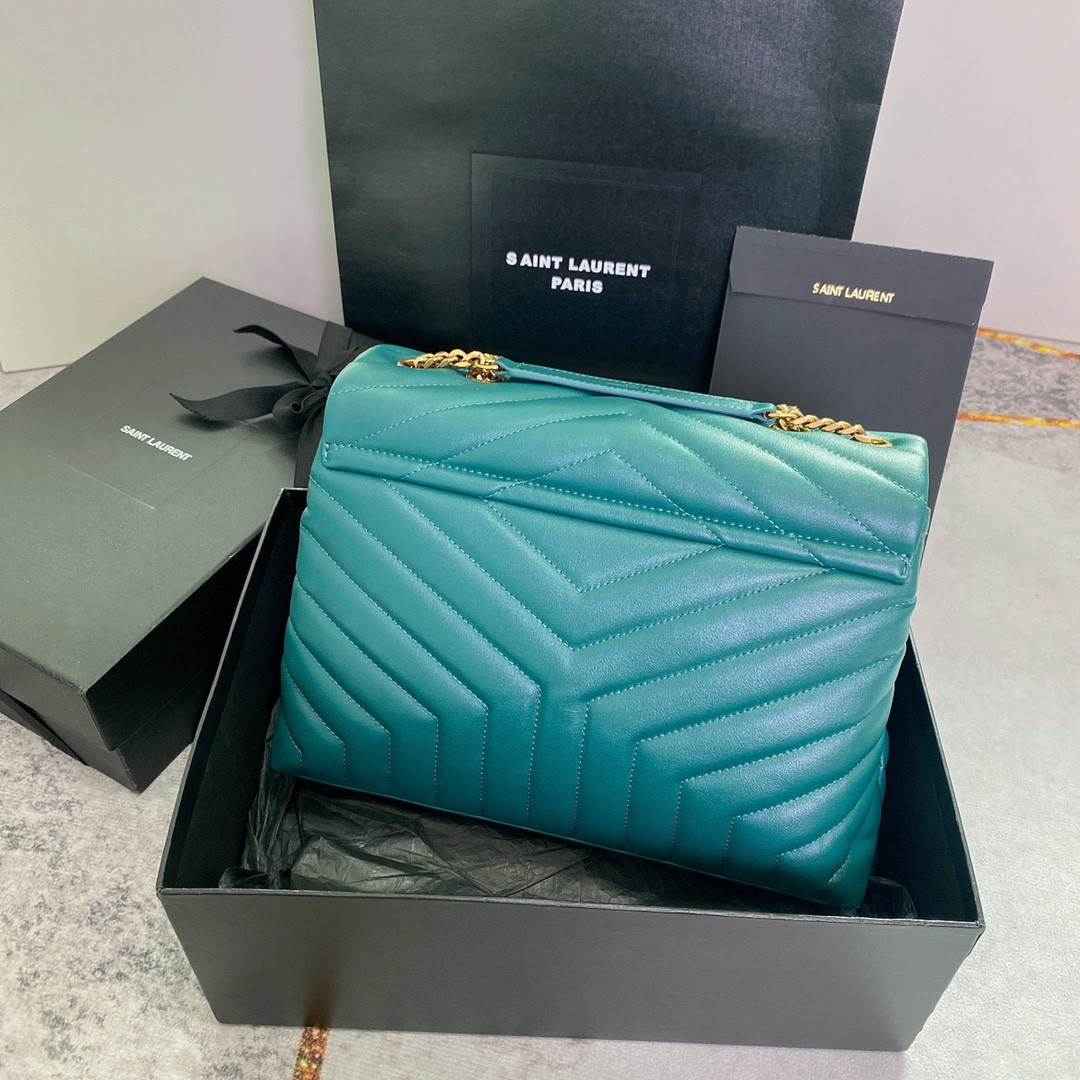 Y51 LOULOU MEDIUM BAG IN Y-QUILTED LEATHER BAG 12.5 X 8.6 X 4.7 INCHES