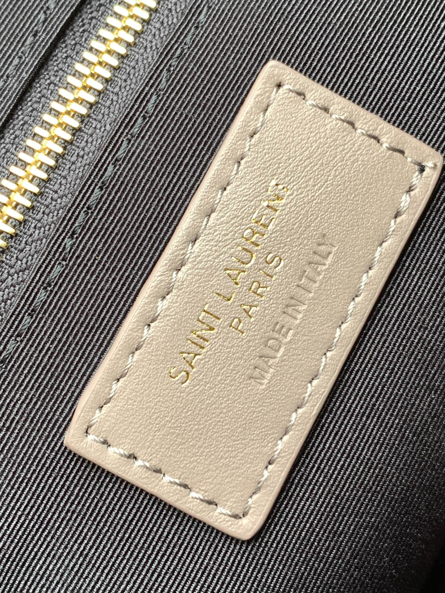 Y51 LOULOU MEDIUM IN QUILTED LEATHER GRAY 12.5 X 8.6 X 3.5 INCHES