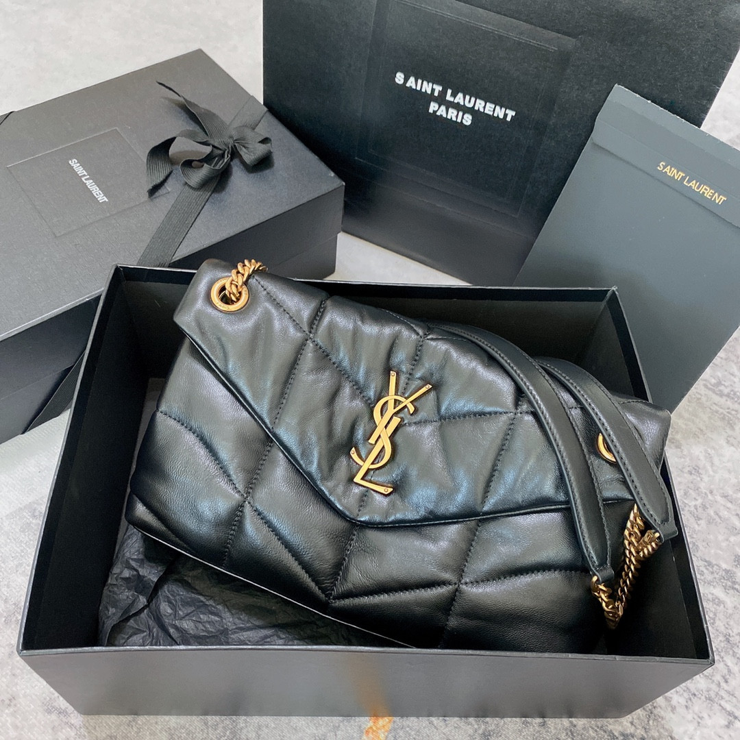 Y51 PUFFER SMALL IN NAPPA LEATHER BLACK 11.4 X 6.6 X 4.3 INCHES