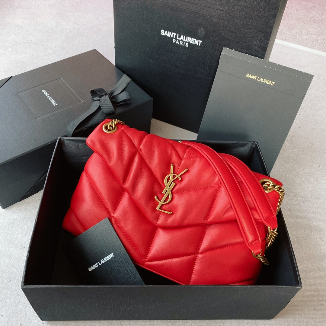Y51 PUFFER SMALL IN NAPPA LEATHER RED 11.4 X 6.6 X 4.3 INCHES