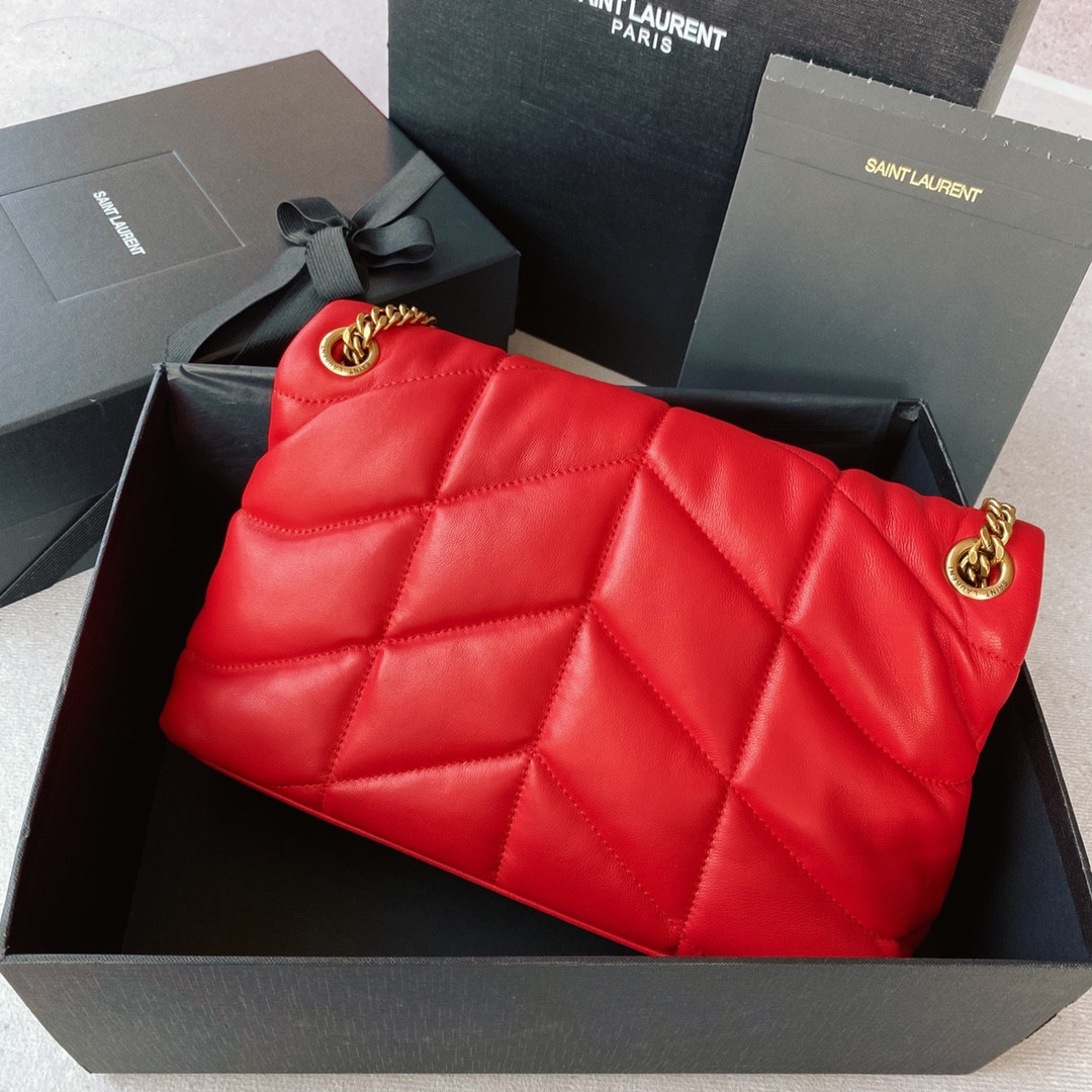 Y51 PUFFER SMALL IN NAPPA LEATHER RED 11.4 X 6.6 X 4.3 INCHES