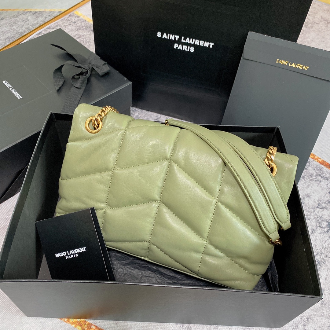 Y51 PUFFER SMALL IN NAPPA LEATHER GREEN 11.4 X 6.6 X 4.3 INCHES