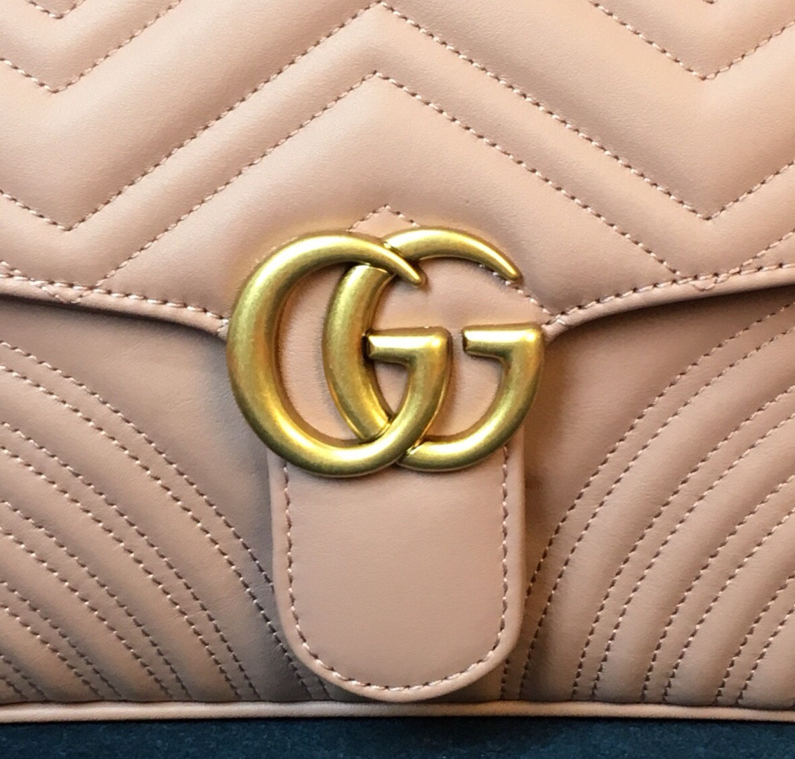Gvc*1 GG MARMONT SMALL SHOULDER BAG PINK 10"W x 6"H x 3"D