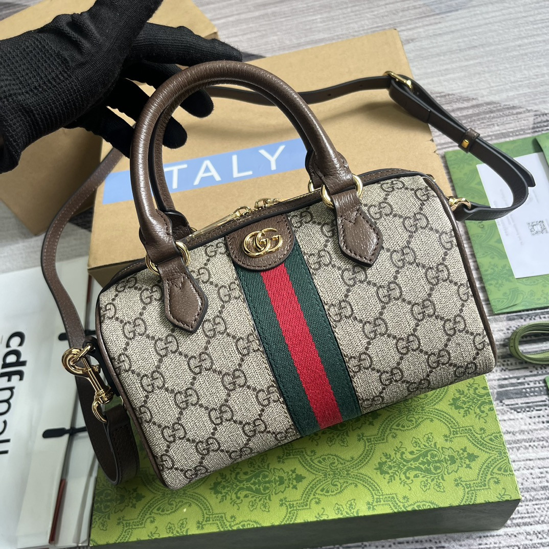 Gvc*1 OPHIDIA S*pER small BAG Beige and ebony 14x21.5x11.5cm
