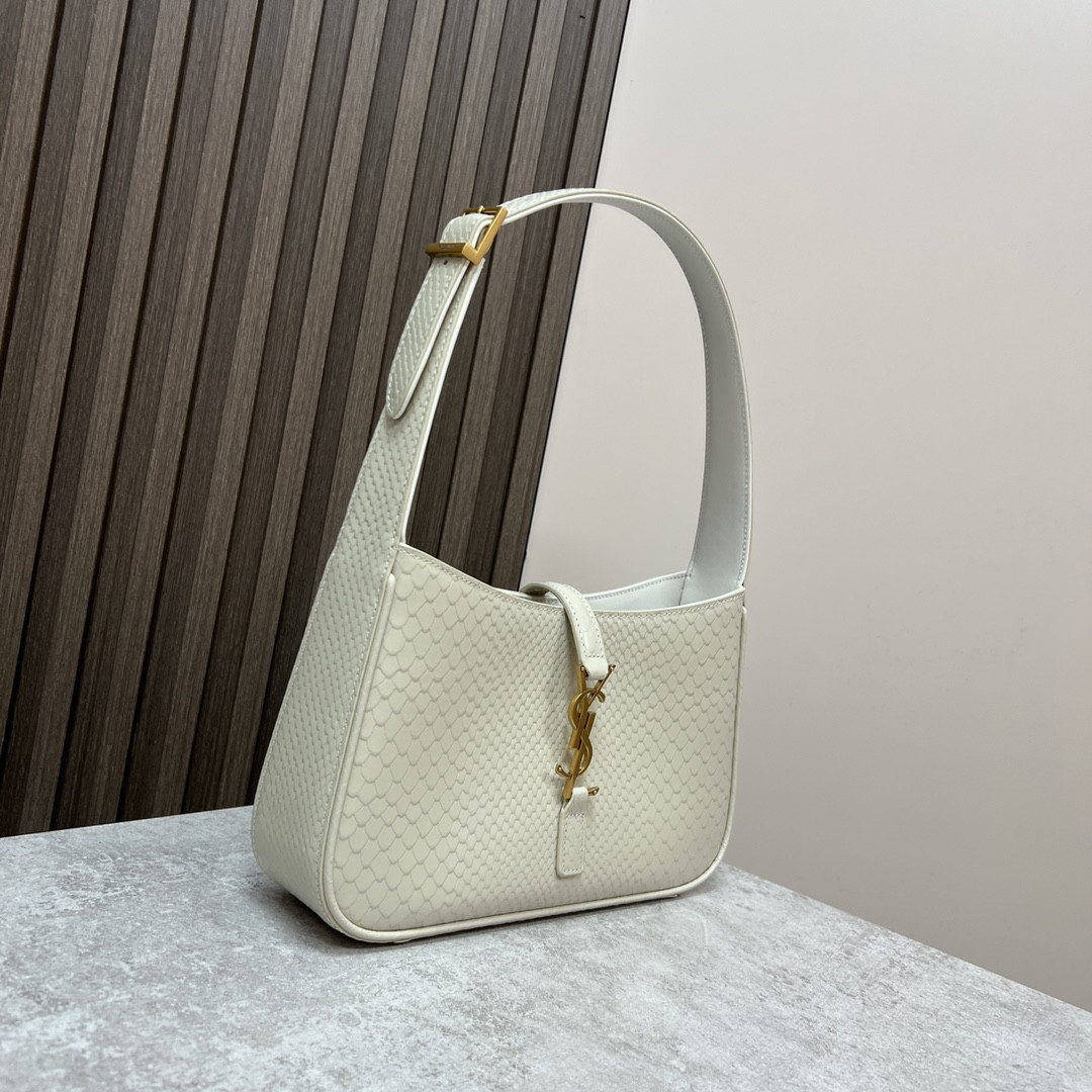 Y51 LE 5 À 7 IN CROCODILE-EMBOSSED LEATHER white 9 X 6.3 X 2.5 INCHES