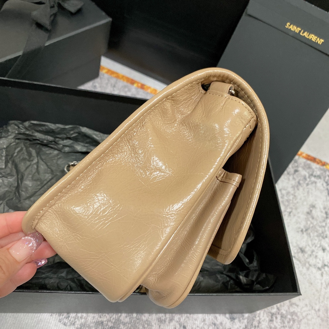 Y51 NIKI BABY IN VINTAGE LEATHER DARK BEIGE 8.2 X 6 X 2.9 INCHES