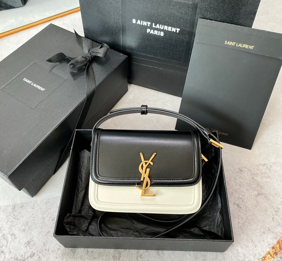 Y51 SOLFERINO SMALL SATCHEL IN BOX Sa1nt Lau*nt BLACK 7.4 X 5.1 X 1.9 INCHES