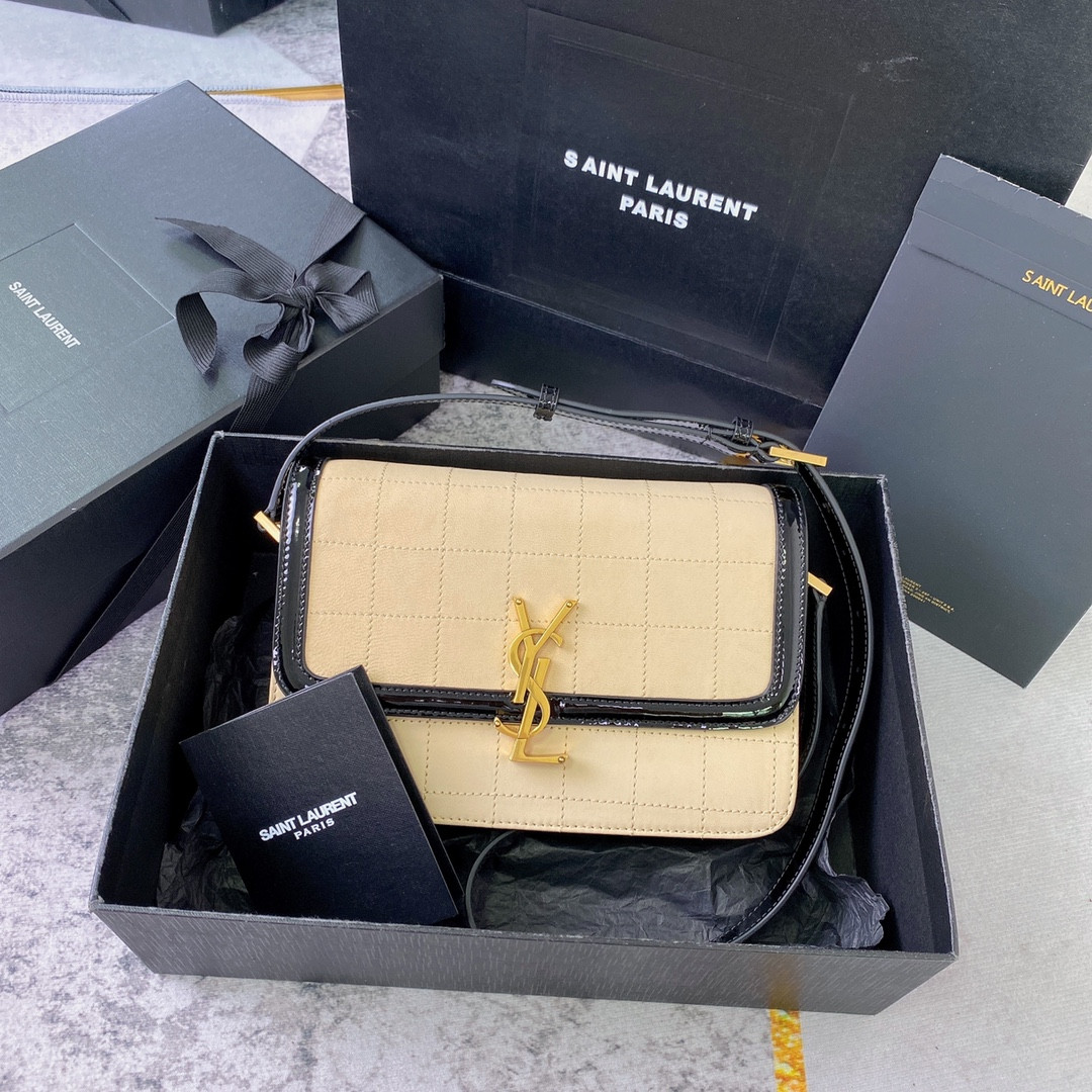 Y51 SOLFERINO MEDIUM SATCHEL IN BOX Sa1nt Lau*nt 9.1 X 6.3 X 2.4 INCHES
