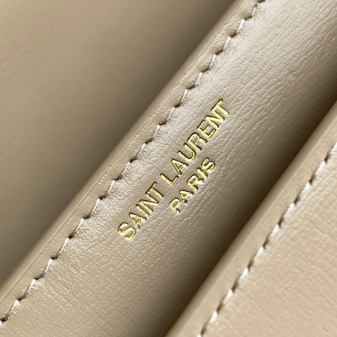 Y51 SUNSET MEDIUM IN COATED-BARK LEATHER BEIGE 8 X 6.2 X 2.5 INCHES