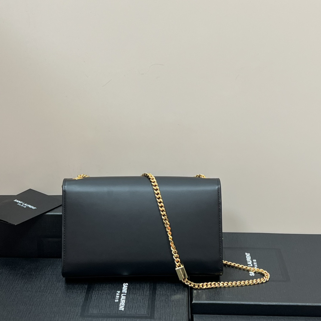 Y51 KATE MEDIUM IN SMOOTH LEATHER BLACK 9.4 X 5.7 X 2.1 INCHES