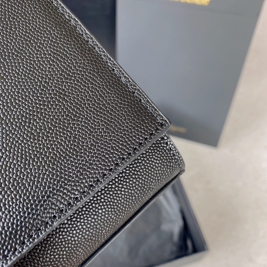 Y51 KATE SMALL IN GRAIN DE POUDRE EMBOSSED LEATHER NAVY 7.8 X 4.9 X 1.9 INCHES