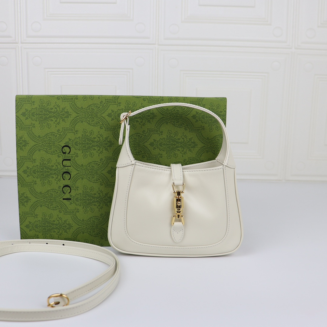 Gvc*1 JACKIE 1961 MINI SHOULDER BAG White 7.5"W x 5.1"H x 1.2"D