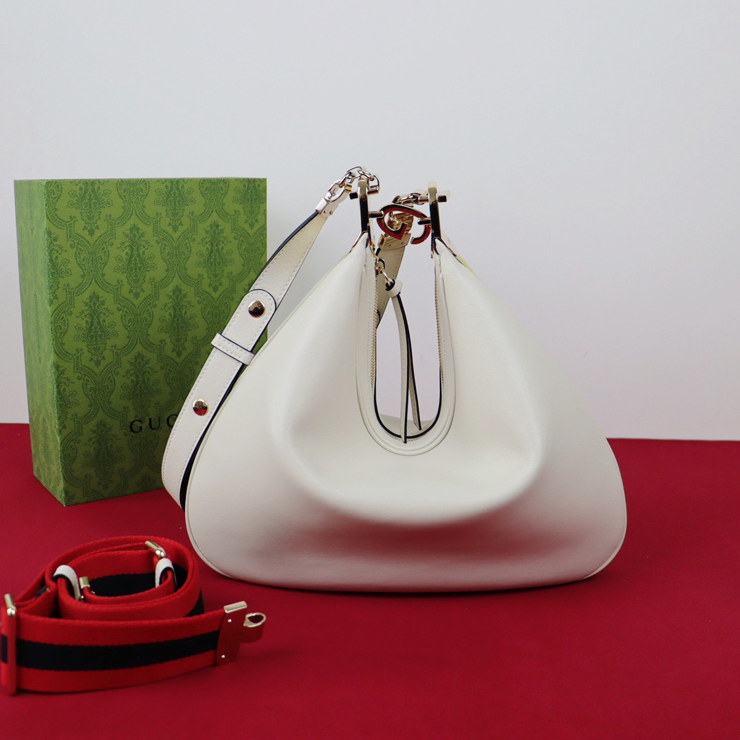 Gvc*1 ATTACHE MEDIUM SHOULDER BAG WHITE 13.8″W x 12.6″H x 2.4″D