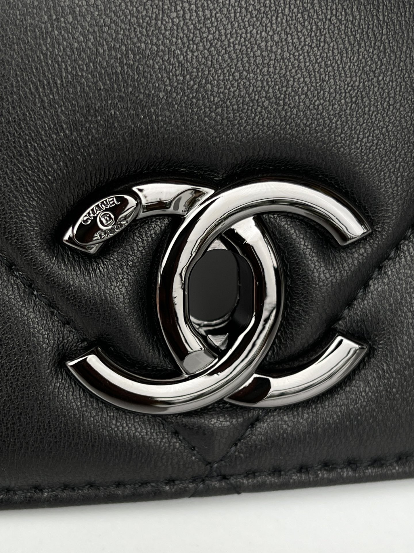 Ch**el FLAP BAG WITH TOP HANDLE 6.6 × 9.8 × 4.7 in