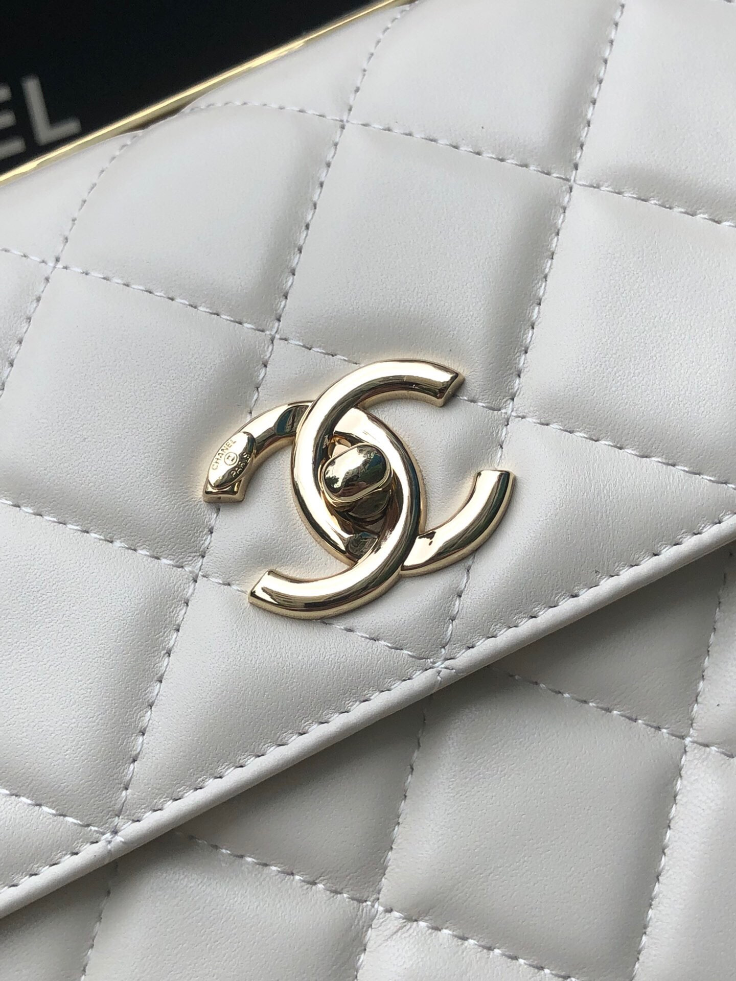 Ch**el FLAP BAG WITH TOP HANDLE 6.6 × 9.8 × 4.7 in