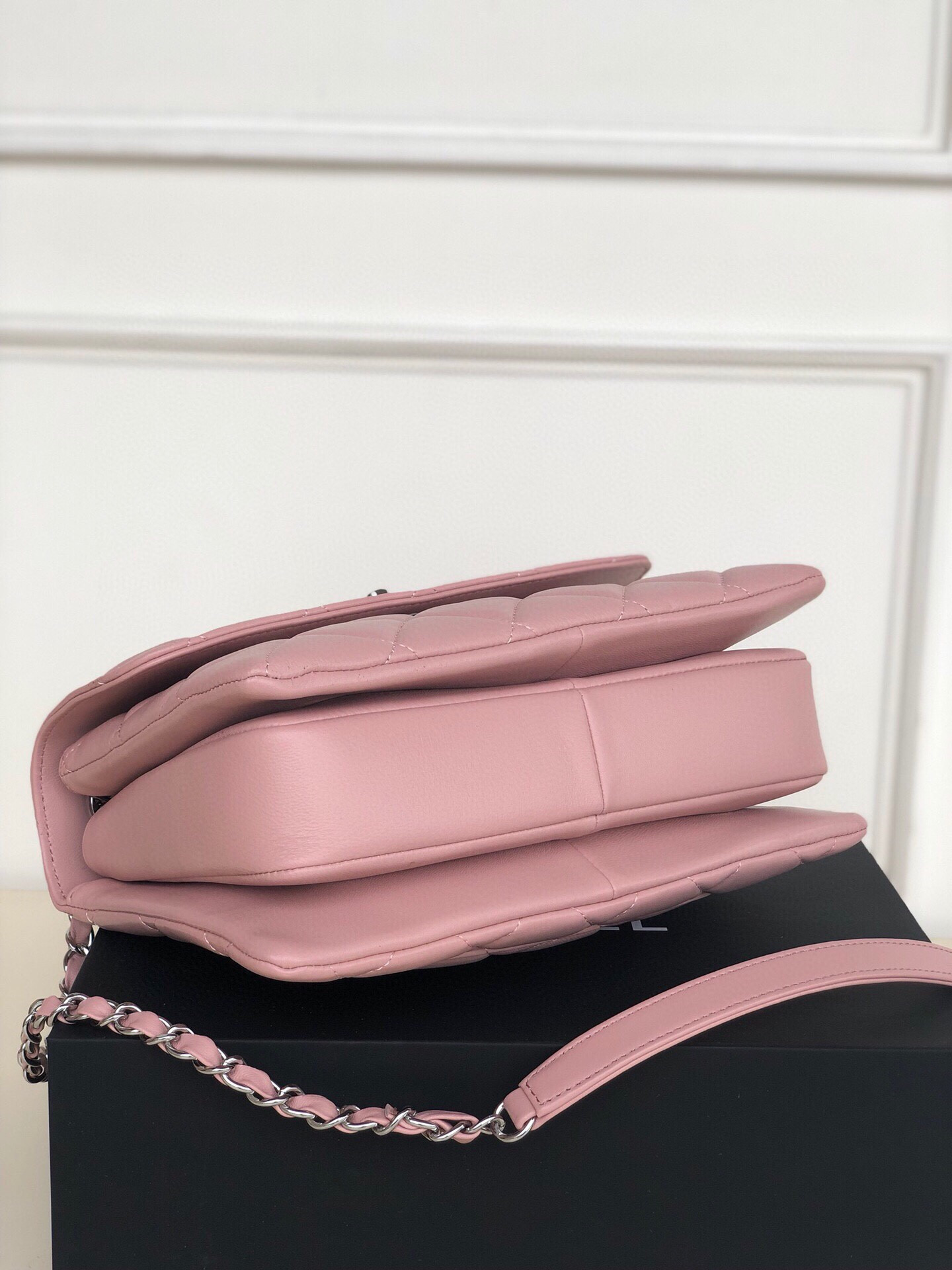 Ch**el FLAP BAG WITH TOP HANDLE 6.6 × 9.8 × 4.7 in