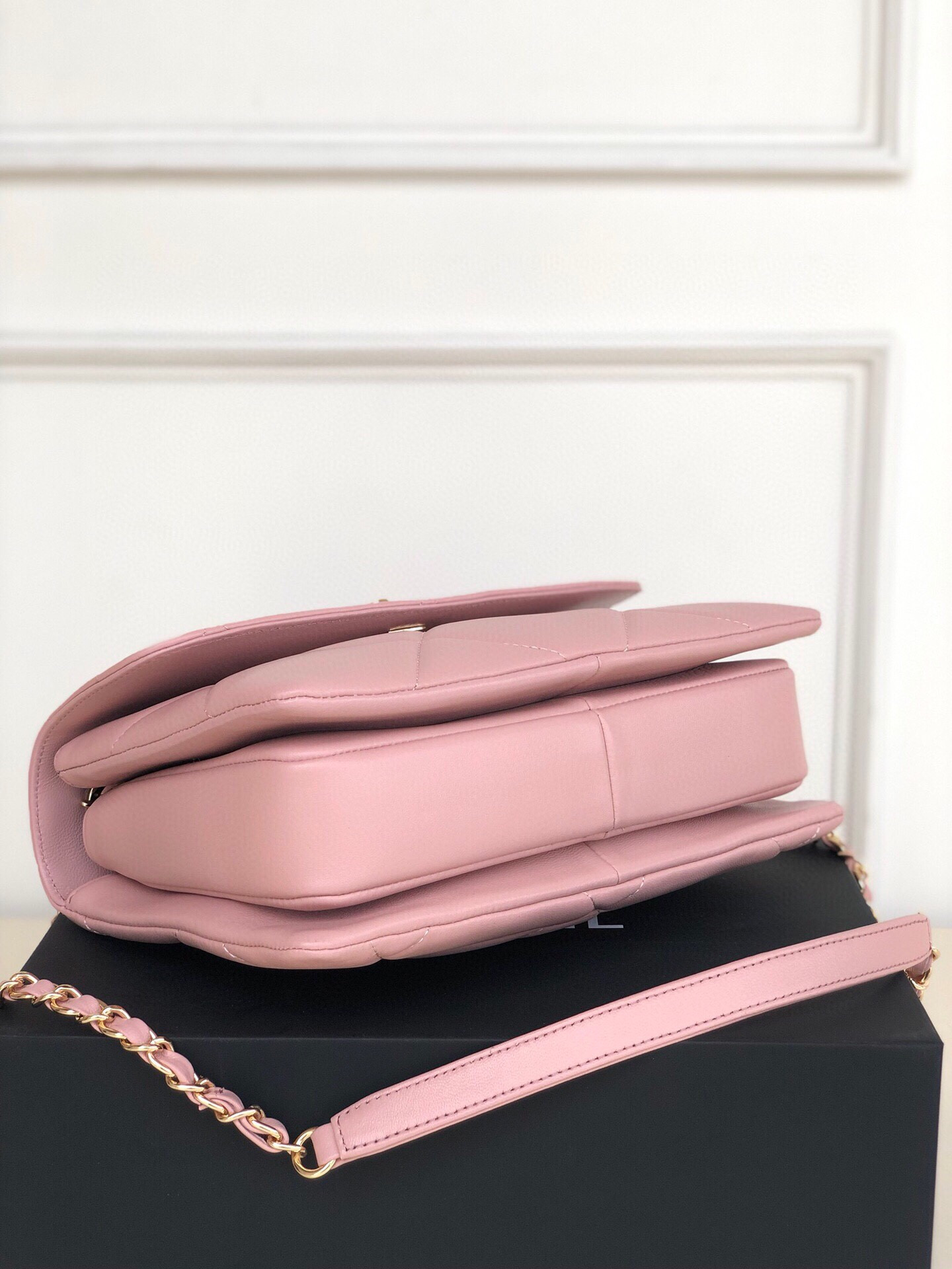 Ch**el FLAP BAG WITH TOP HANDLE 6.6 × 9.8 × 4.7 in