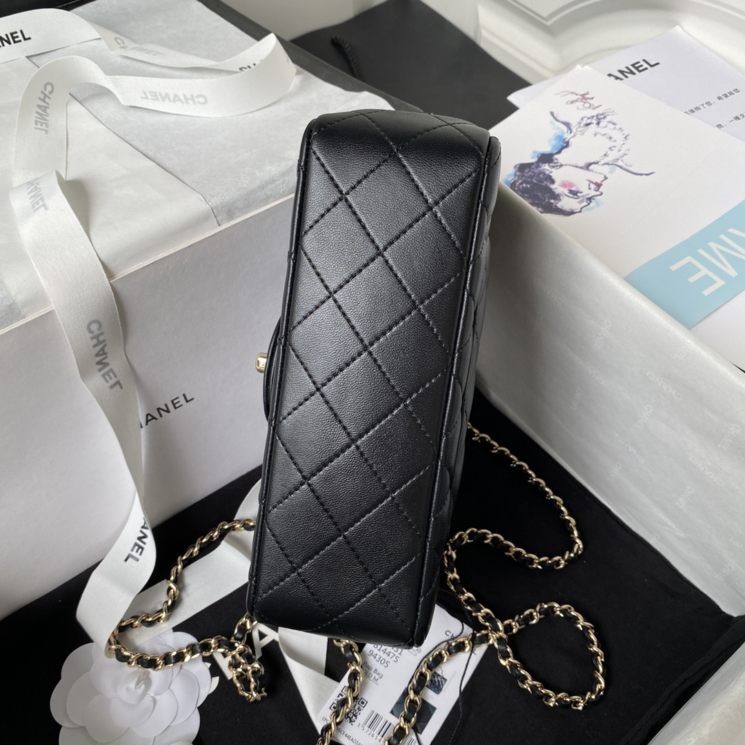 Ch**el Mini Classic Handbag With Top Handle 12 × 20 × 6 cm