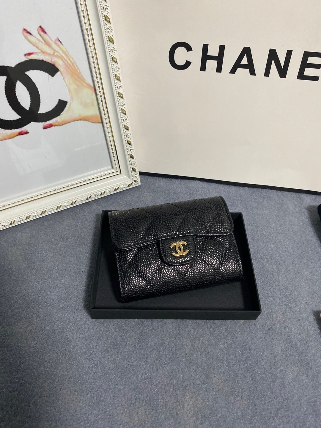 Ch**el flap wallet 12 x 8.5cm