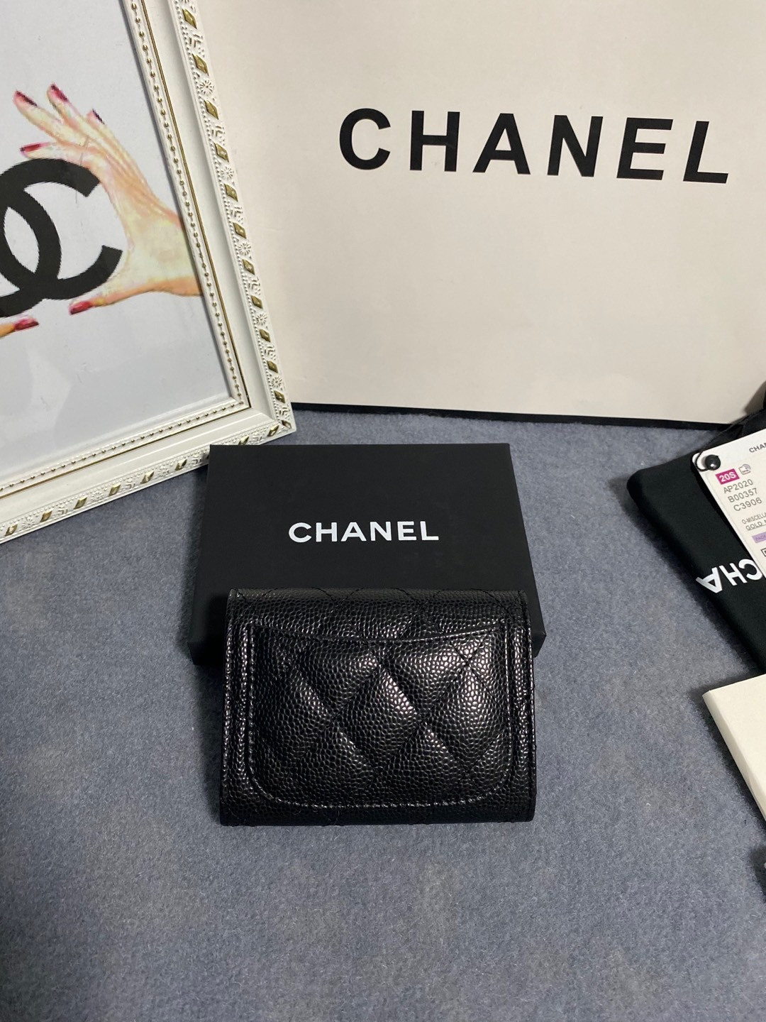 Ch**el flap wallet 12 x 8.5cm