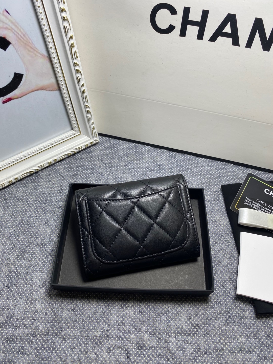 Ch**el flap wallet 12 x 8.5cm