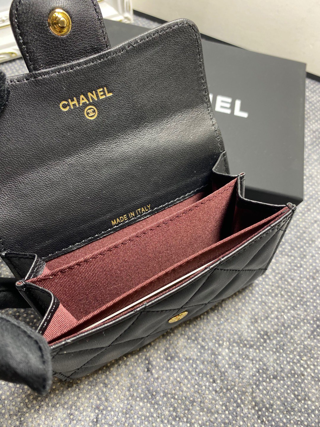 Ch**el flap wallet 12 x 8.5cm