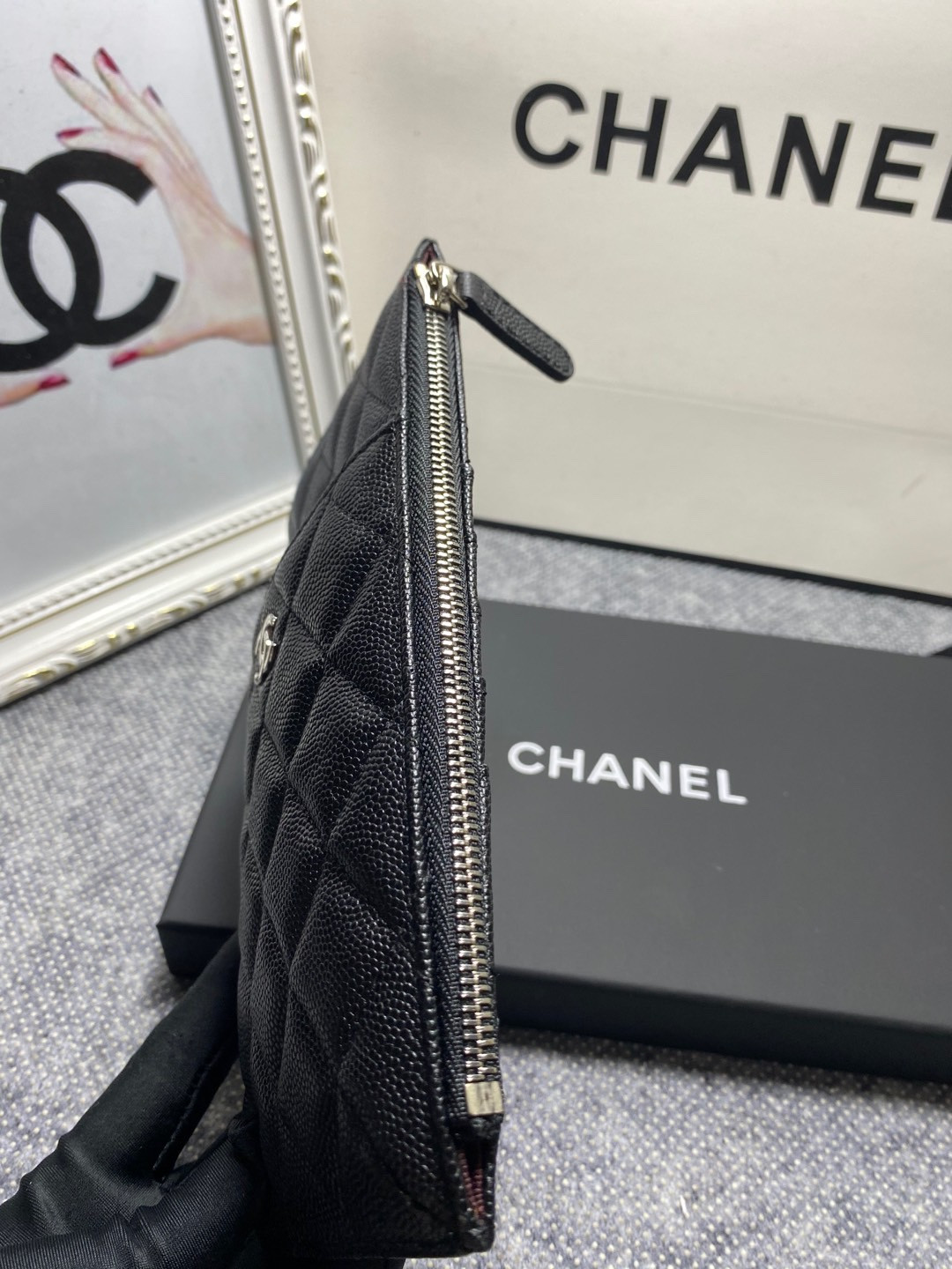 Ch**el LONG ZIPPED WALLET 19-11cm