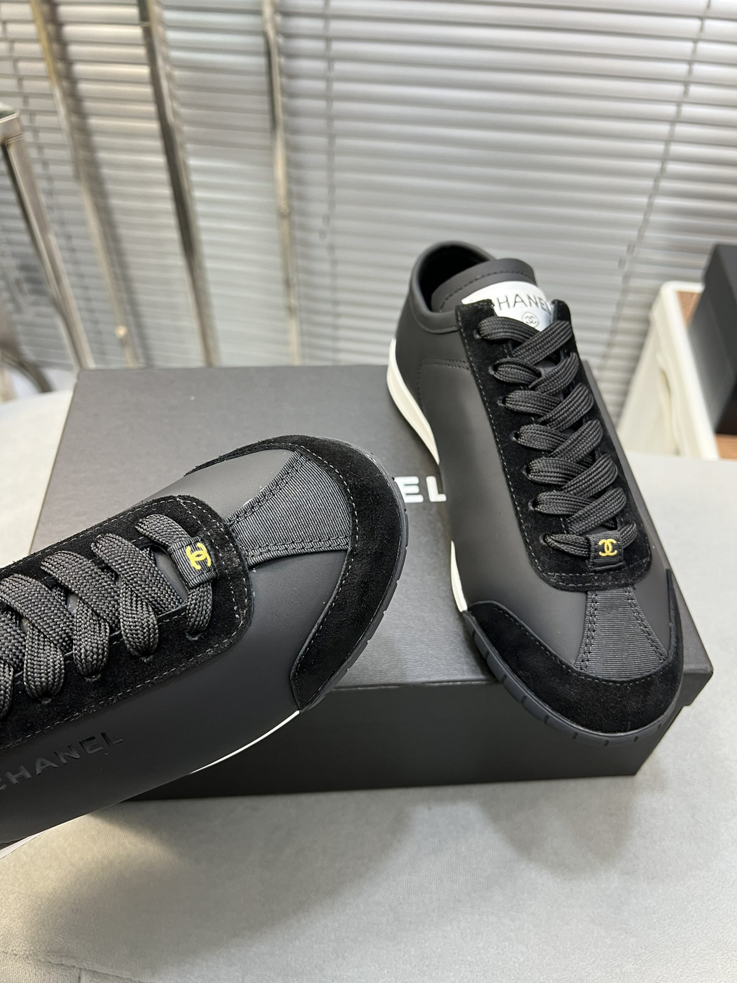UA Ch**el SNEAKERS Calfskin & Suede Calfskin Black