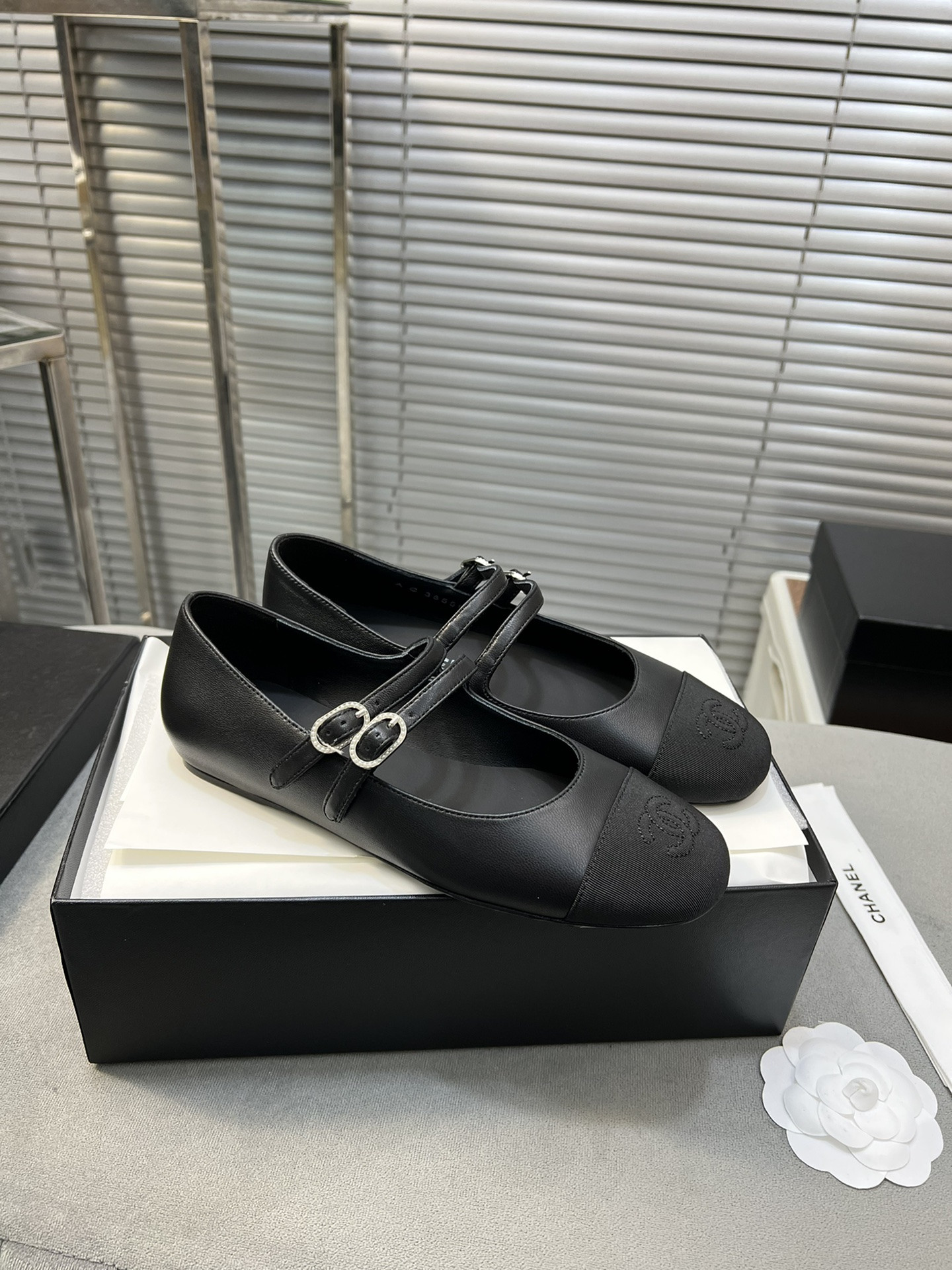 UA Ch**el MARY JANES  Lambskin & Grosgrain