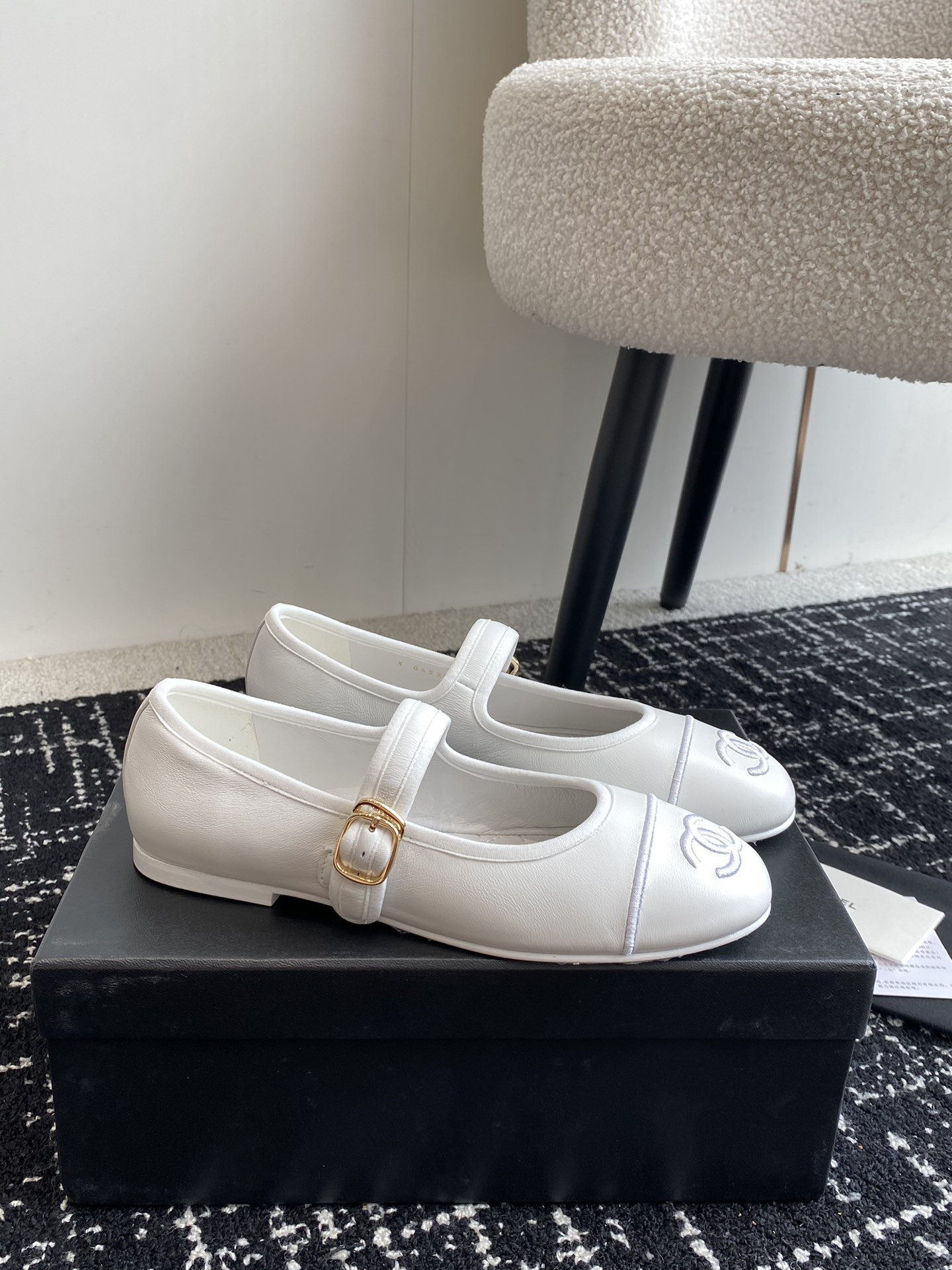 UA Ch**el MARY JANES Lambskin White
