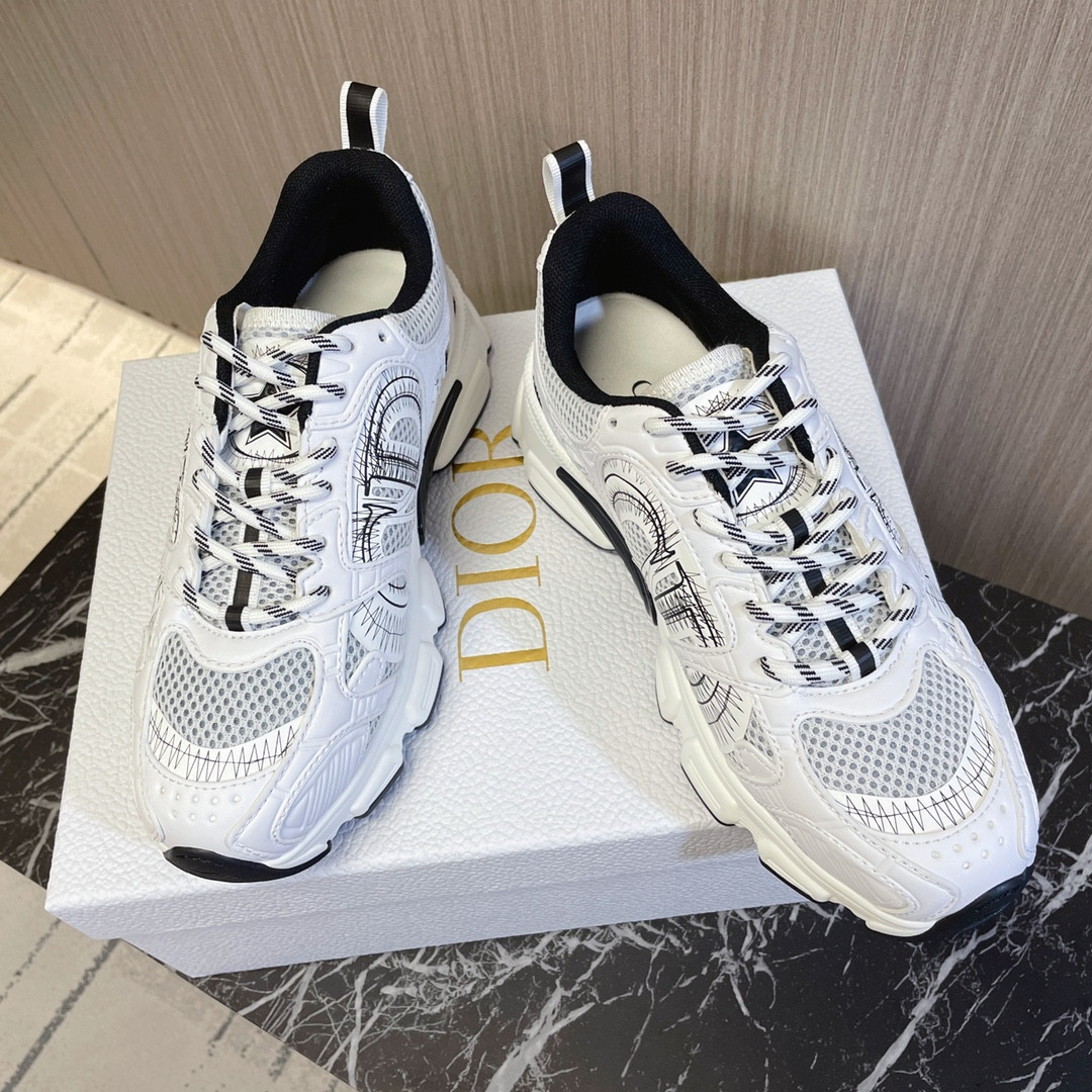 UA D10r Chrono Sneaker White and Black Mesh