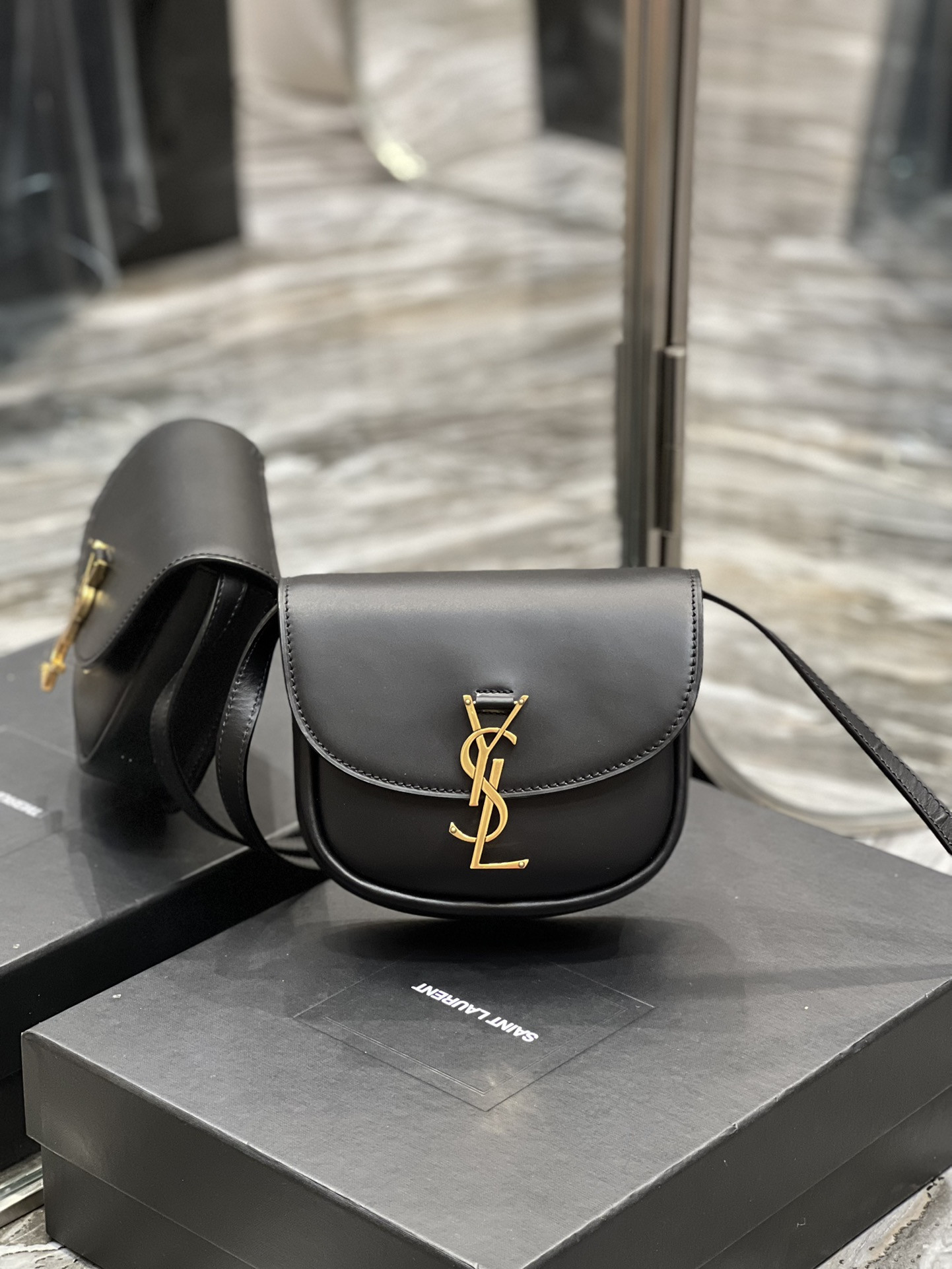 Y51 KAIA SMALL SATCHEL IN SMOOTH LEATHER 7.2 X 6.1 X 2.1 INCHES