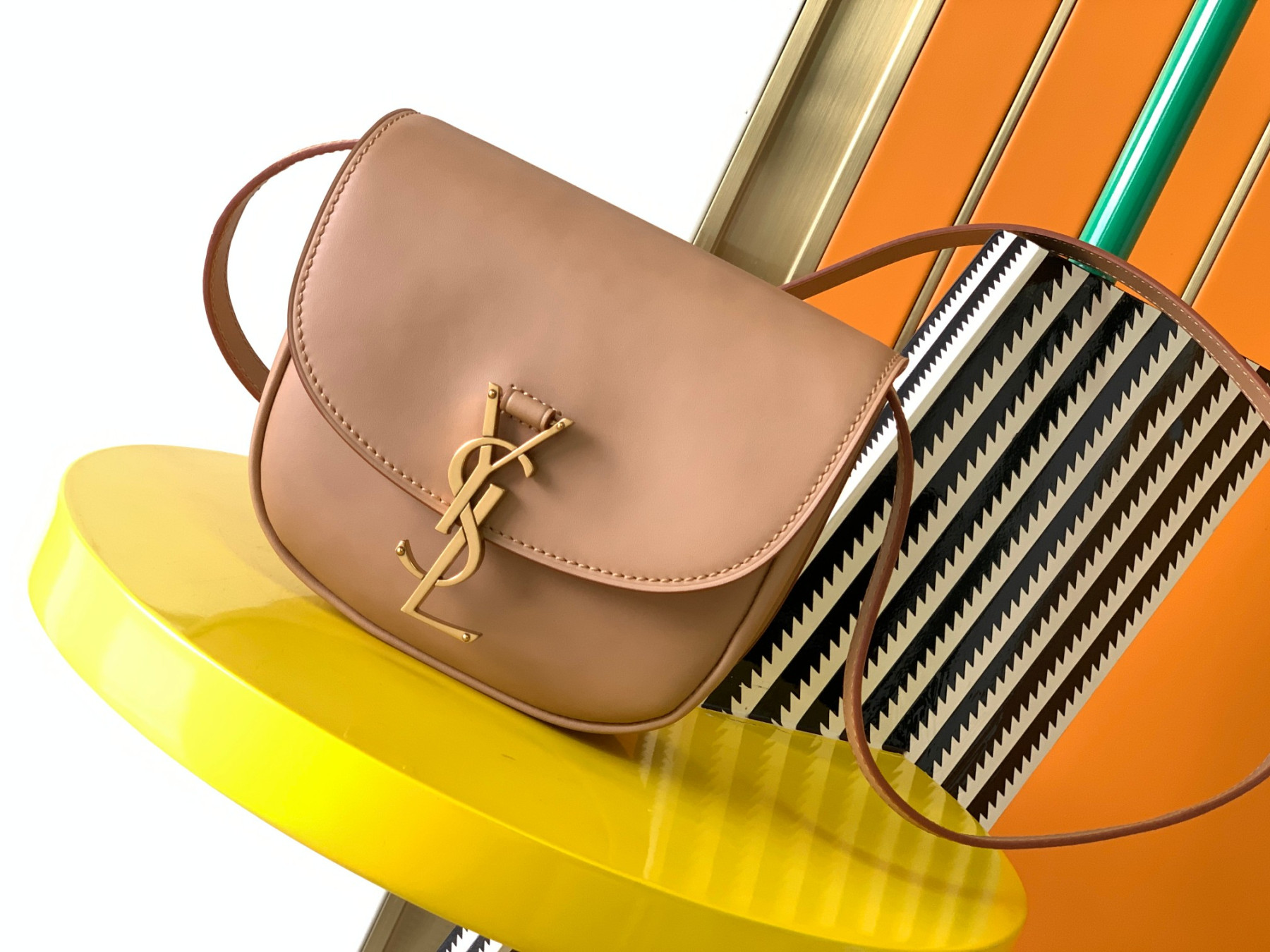 Y51 KAIA SMALL SATCHEL IN SMOOTH LEATHER 7.2 X 6.1 X 2.1 INCHES