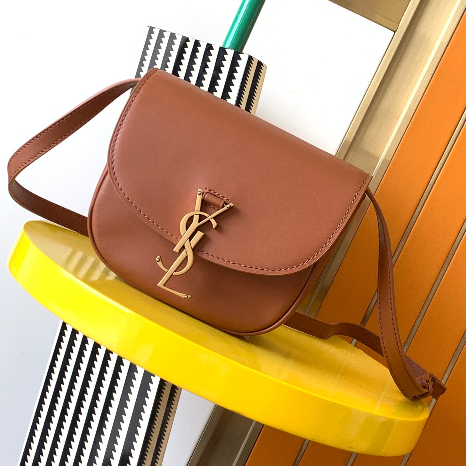Y51 KAIA SMALL SATCHEL IN SMOOTH LEATHER 7.2 X 6.1 X 2.1 INCHES
