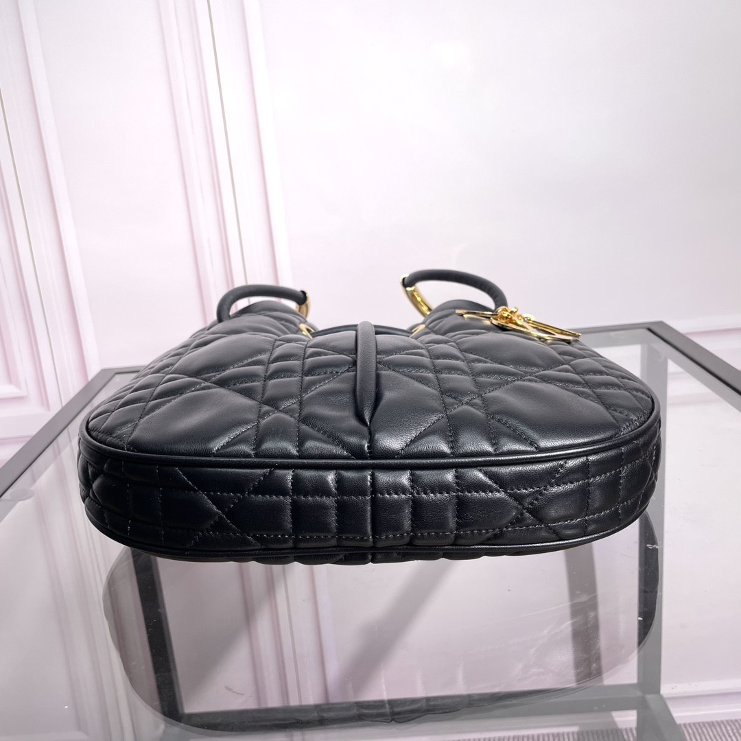 Medium D10r Nolita Bag Black Macrocannage Lambskin 10.5 x 10 x 2 inches