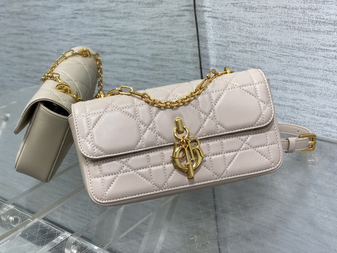 D10r Mini D10r Ange Bag Pink Macrocannage Calfskin 20 x 12 x 5 cm