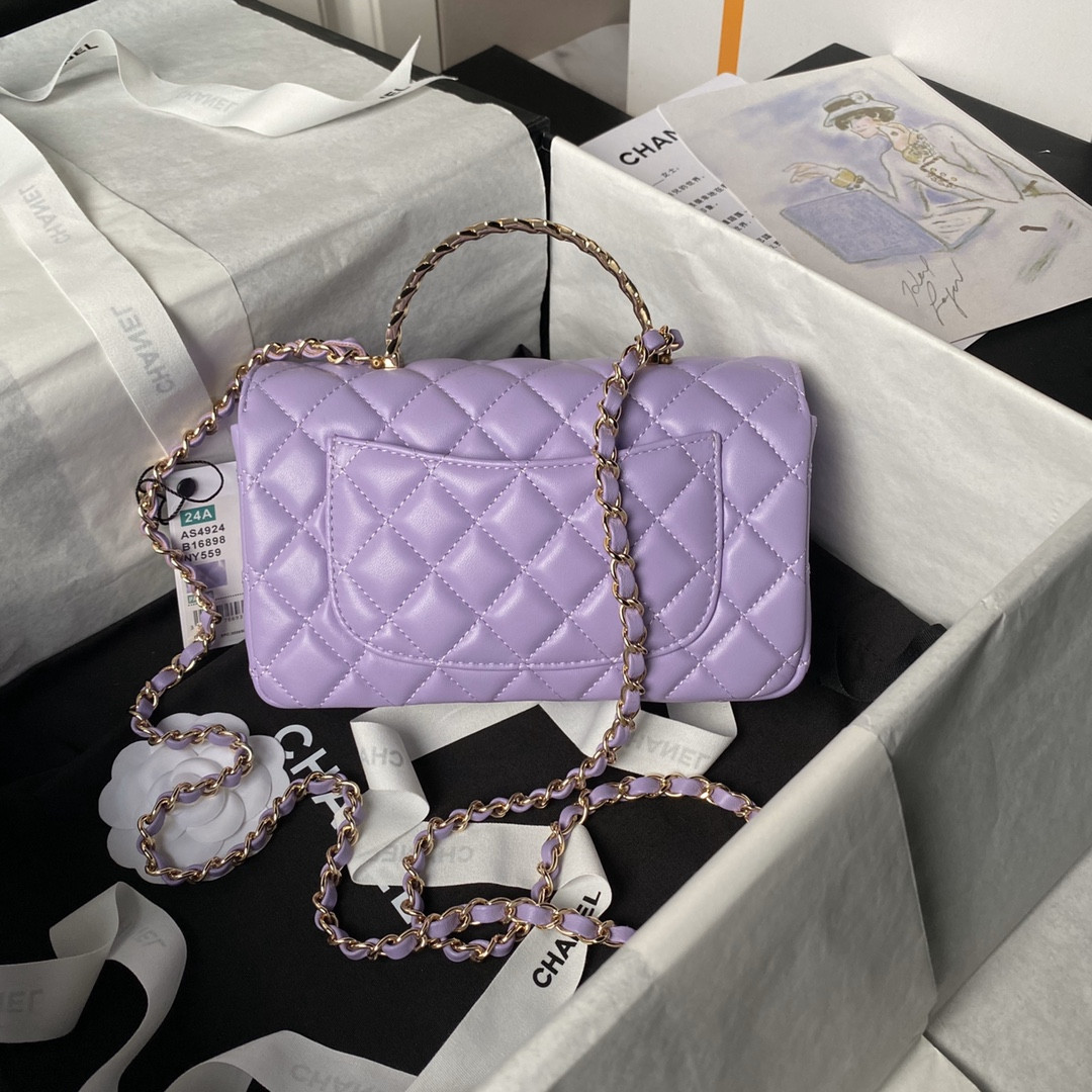 Ch**el 24A Mini Classic Handbag 12 × 20 × 6 cm