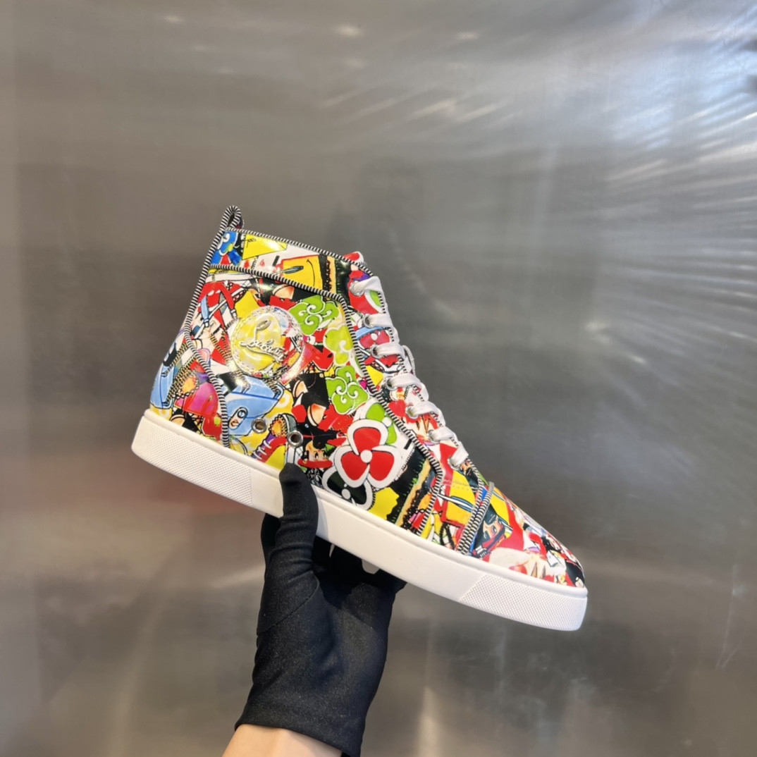UA Chr1st1an Louboutin high-top matte snake print version