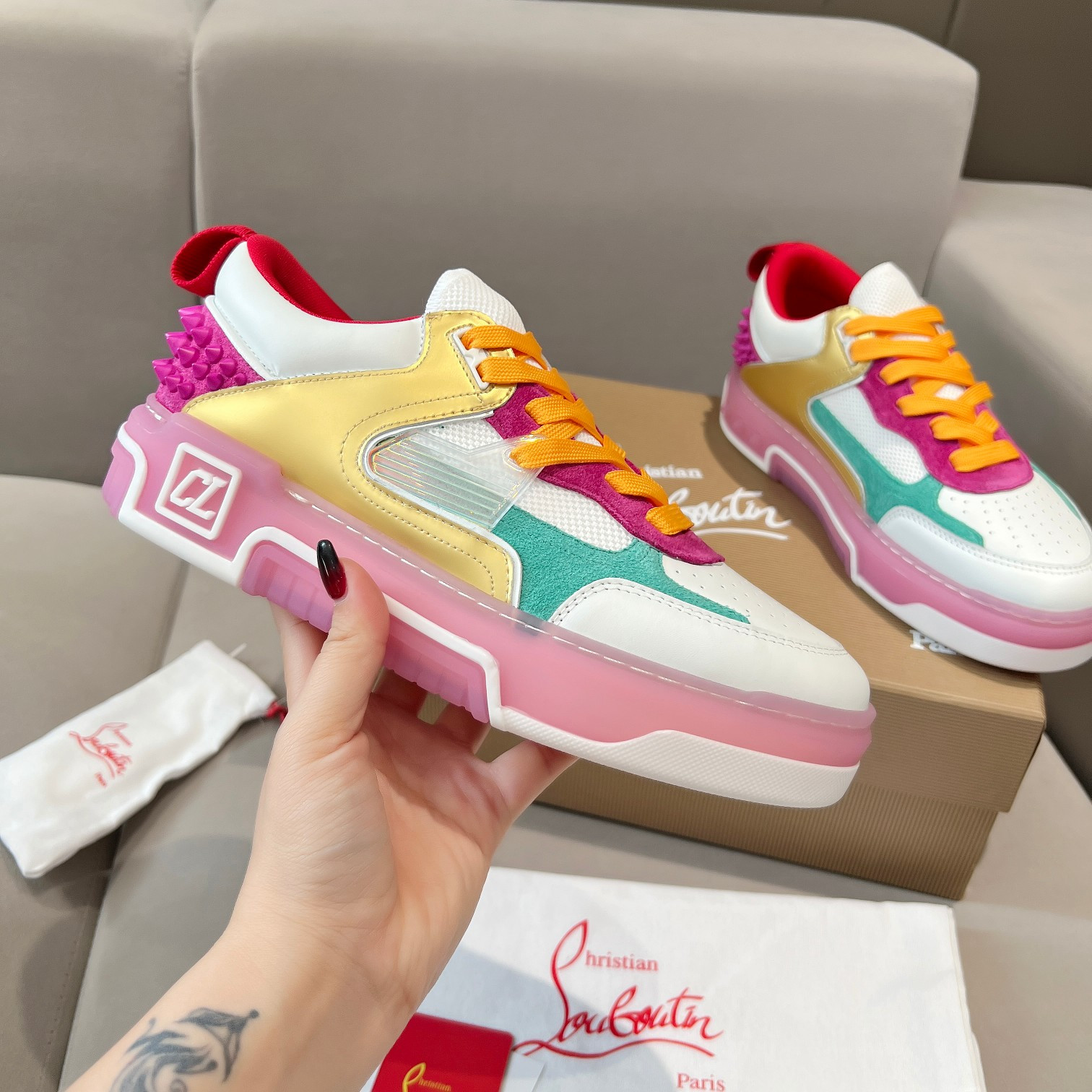 UA Chr1st1an Louboutin 2024 [New]ASTROLOUBI Unisex Thick-Soled Sneakers