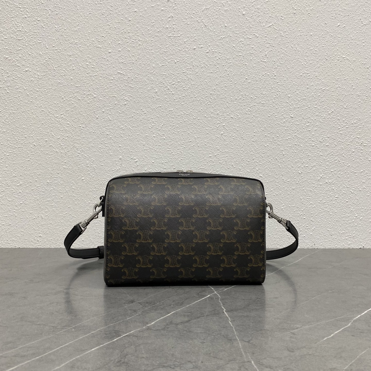 Ce1i*e MINI BOSTON IN TRIOMPHE CANVAS AND CALFSKIN 22x16x10cm