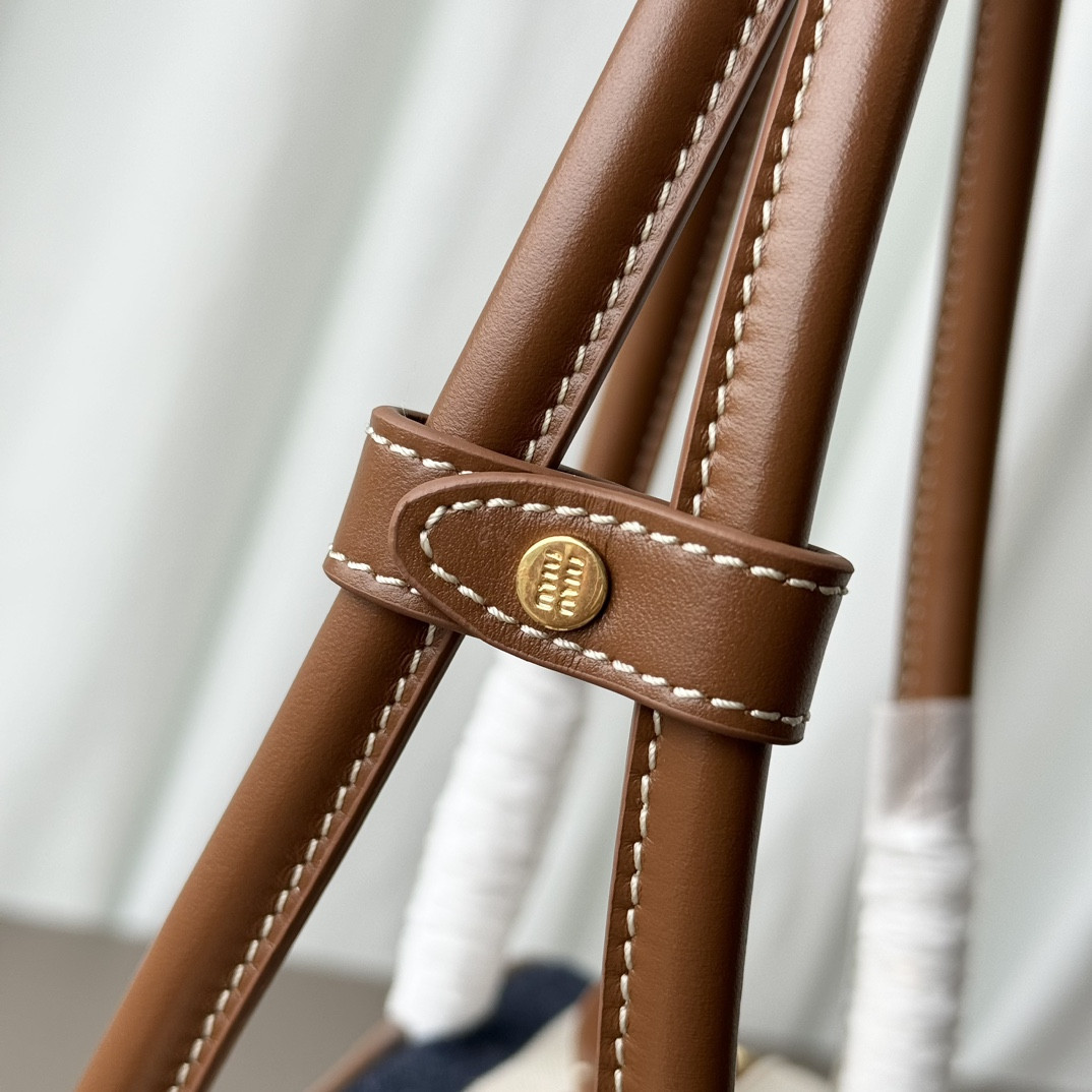 M1v M1v beau canvas and leather bag 11.5x28x8cm