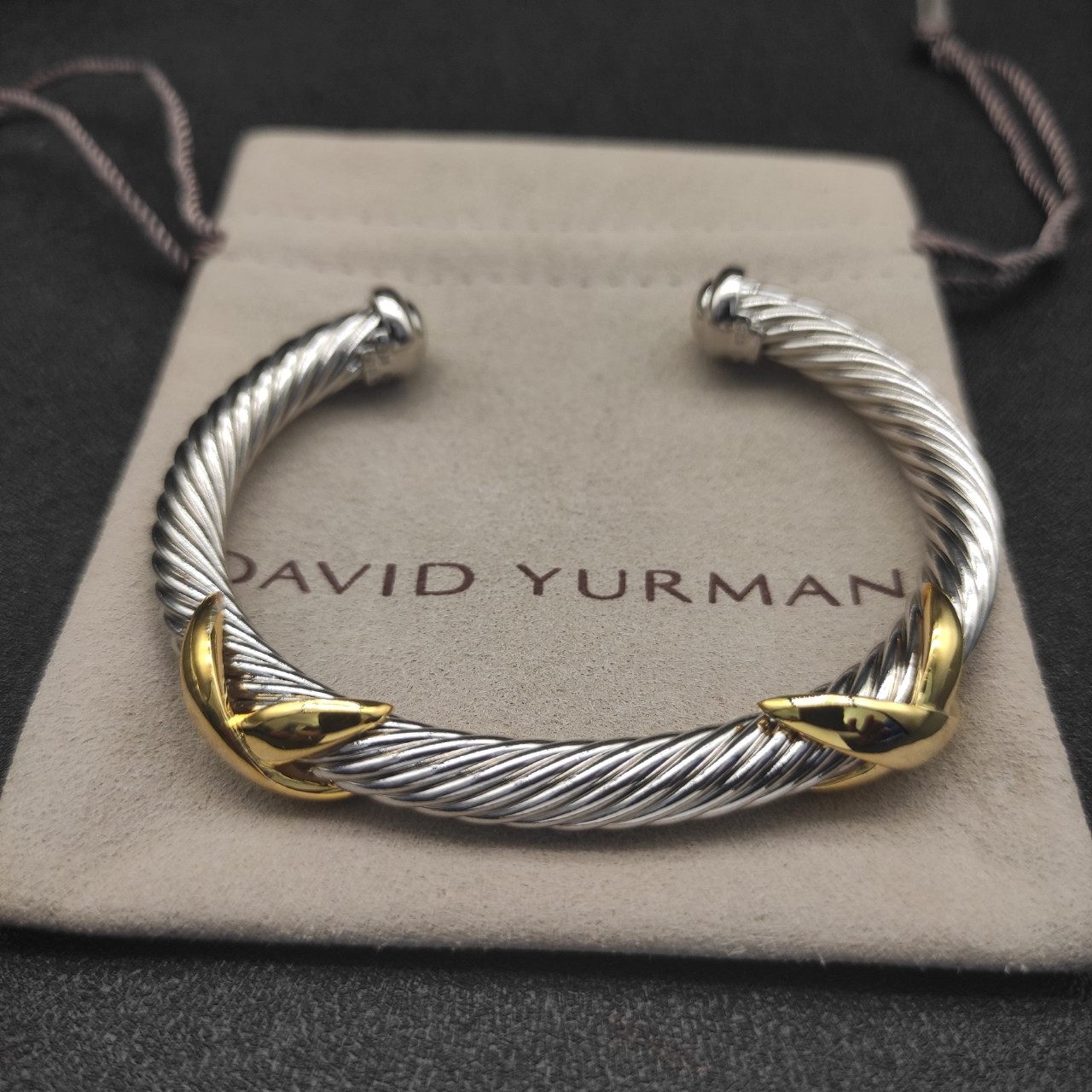 dau1d Yvrm*n 7mm double x bracelet(wrist circumference 16-20cm)