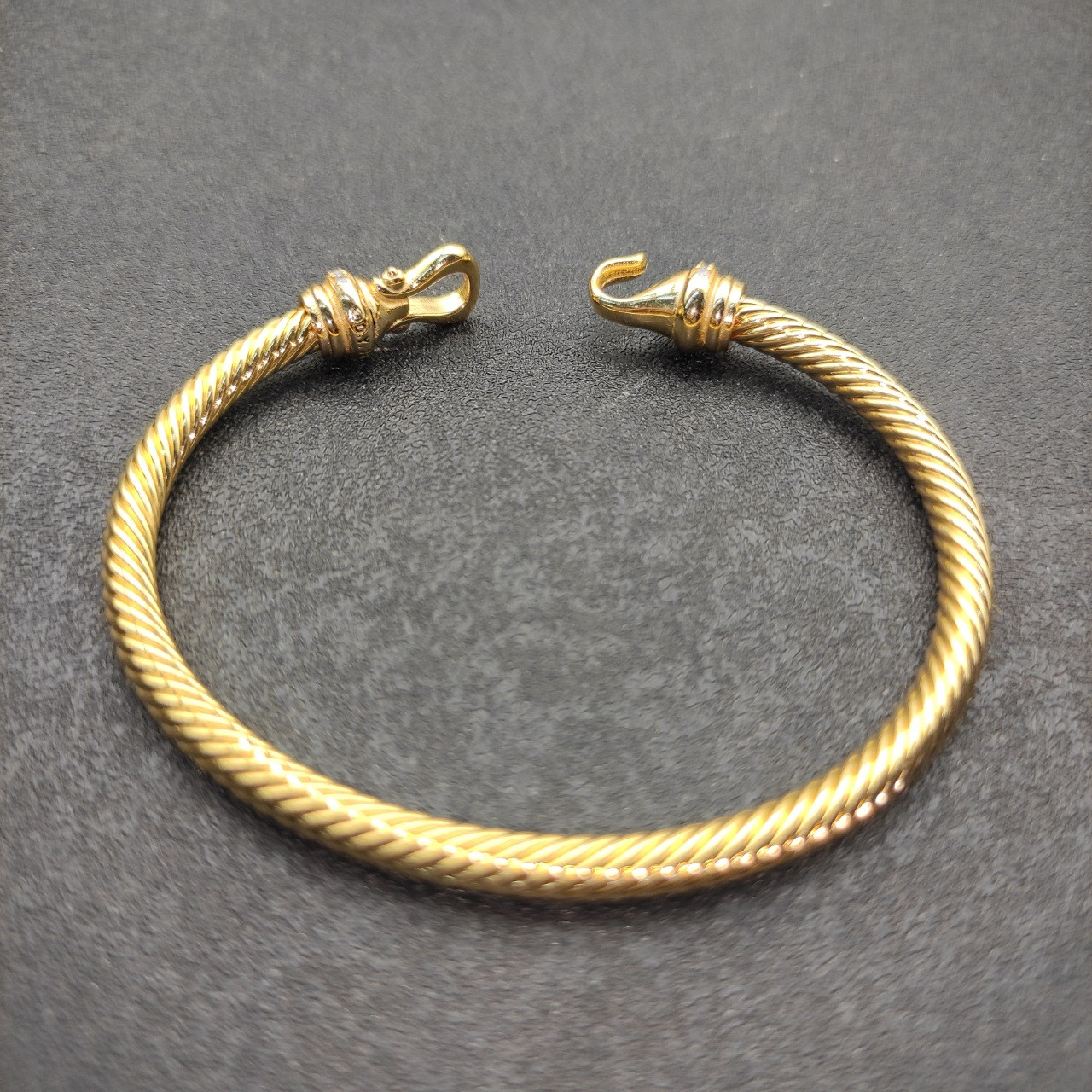 dau1d Yvrm*n 4mm gold hook with d1am0nds bracelet(wrist circumference 16-20cm)