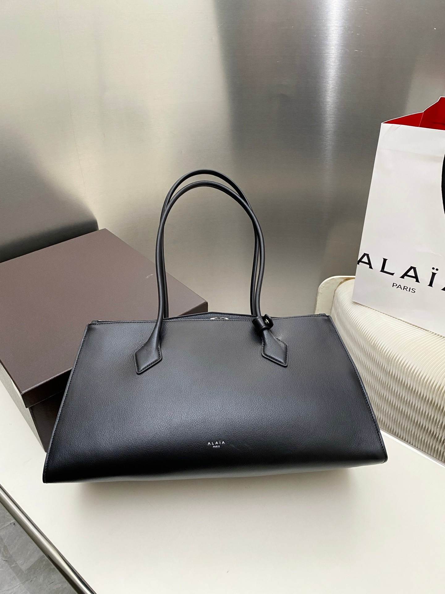 A1a1a LE TECKE Large Double-Zip Bag 42x21.5x18.5cm