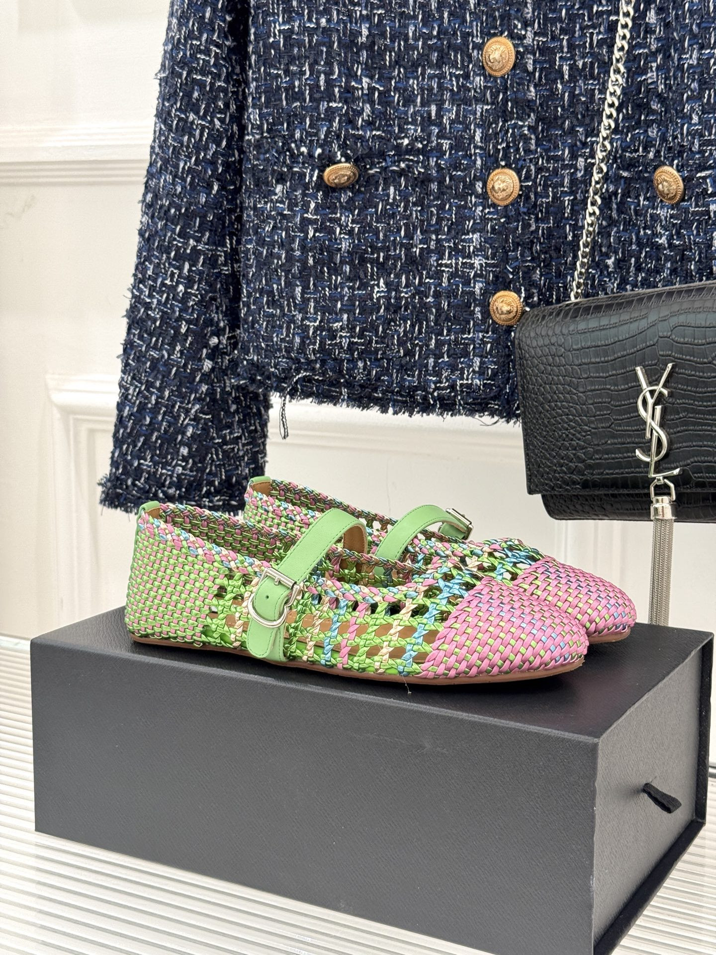 ua alaïa hollow woven mary jane flats(cusT0mized size 7-10 days production time)