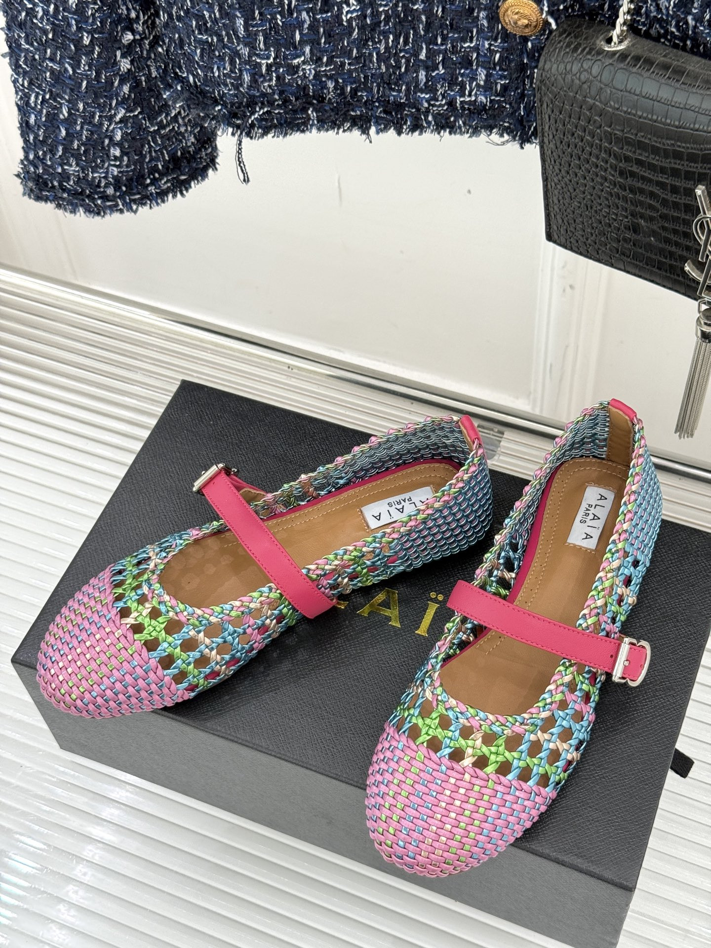 ua alaïa hollow woven mary jane flats(cusT0mized size 7-10 days production time)