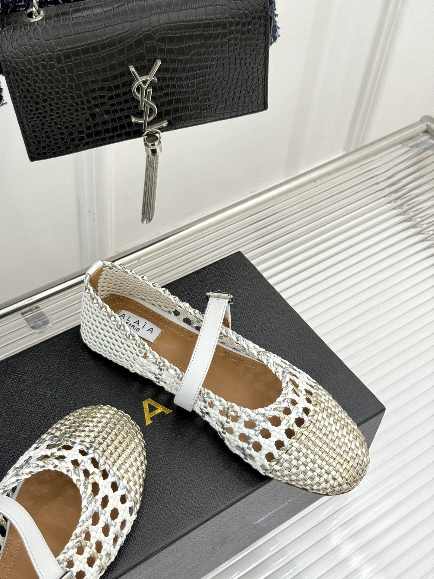 ua alaïa hollow woven mary jane flats(cusT0mized size 7-10 days production time)