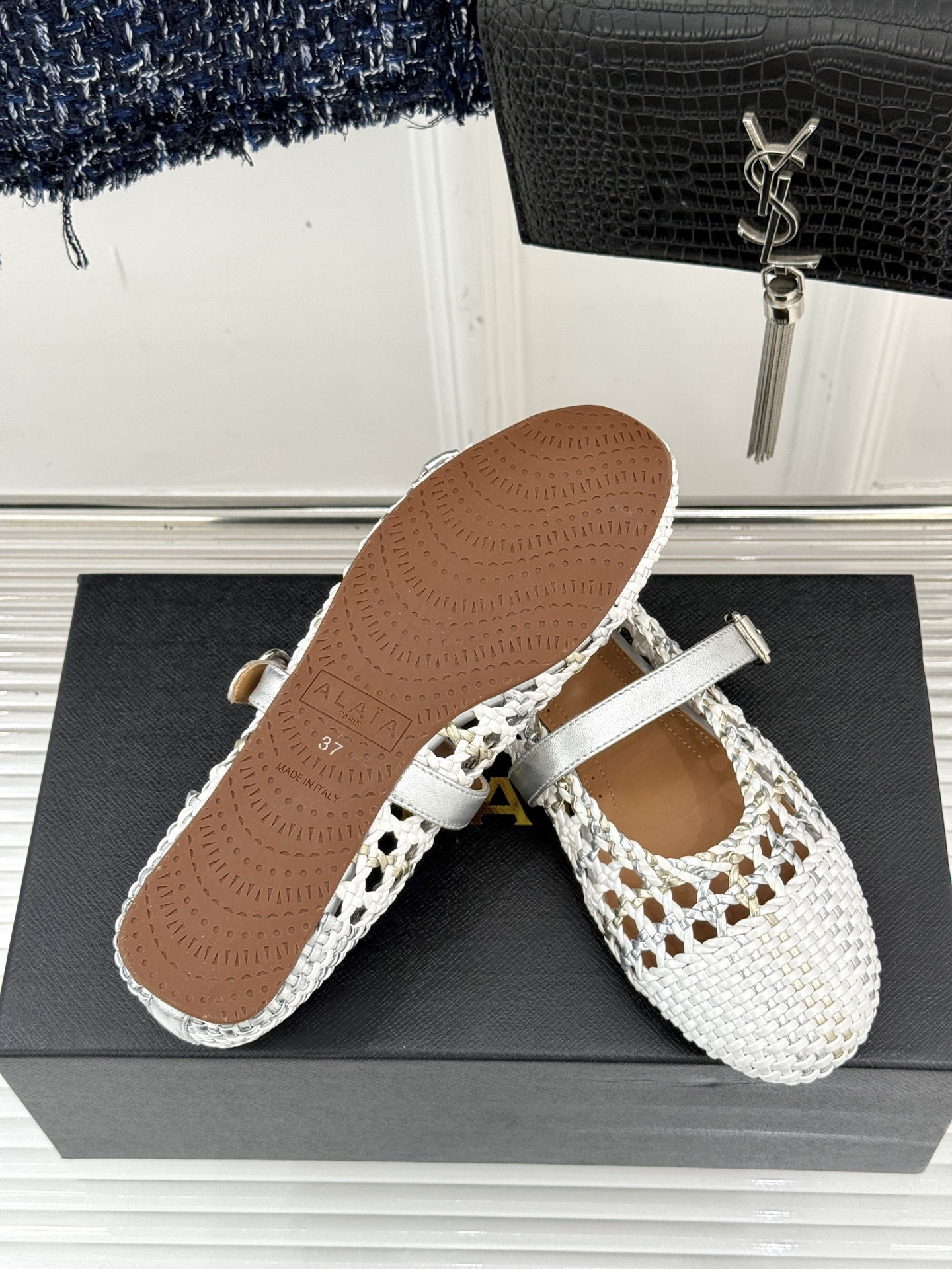 ua alaïa hollow woven mary jane flats(cusT0mized size 7-10 days production time)
