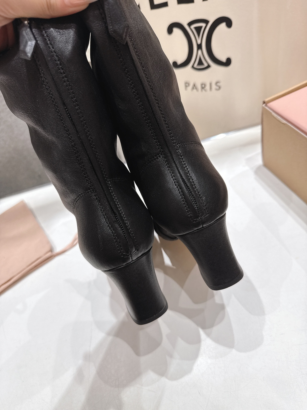 ua M1v M1v nappa leather booties 7cm heel